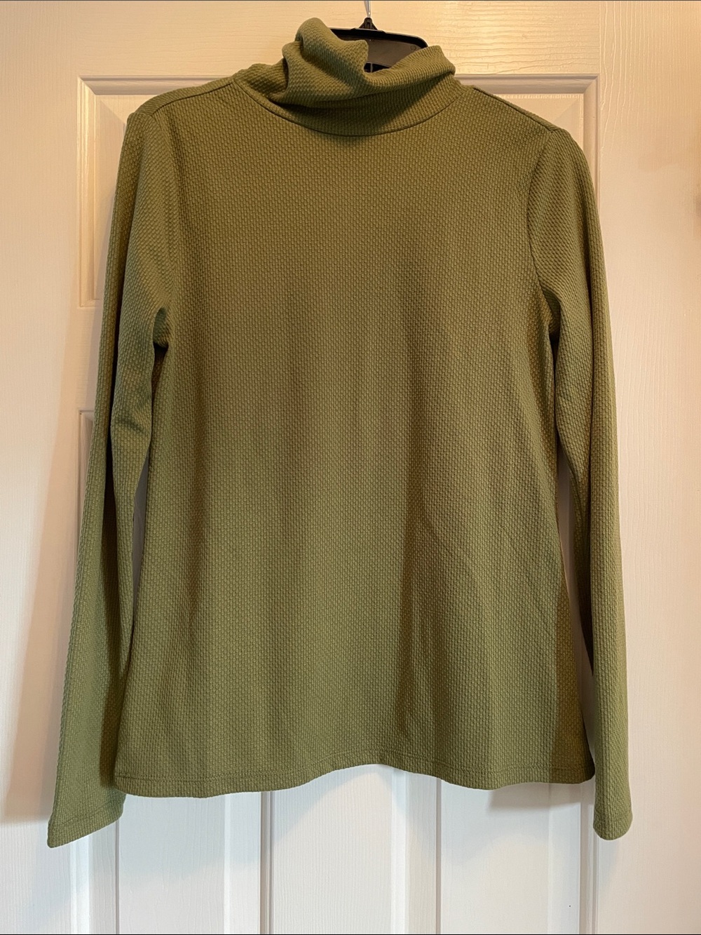 LOFT Olive Green Textured Turtleneck Blouse